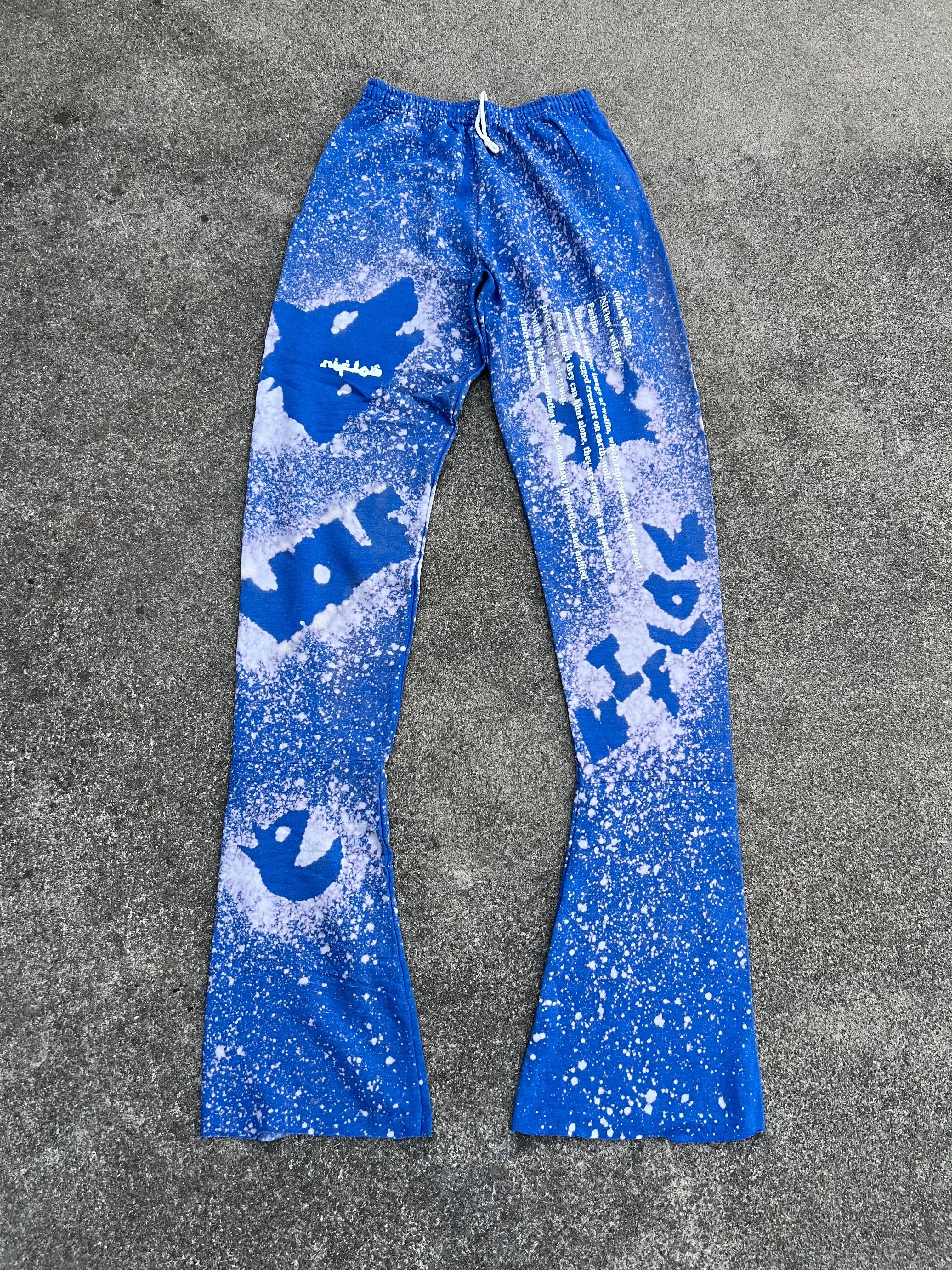 Blue "Stacked"Sweat Pants (M)
