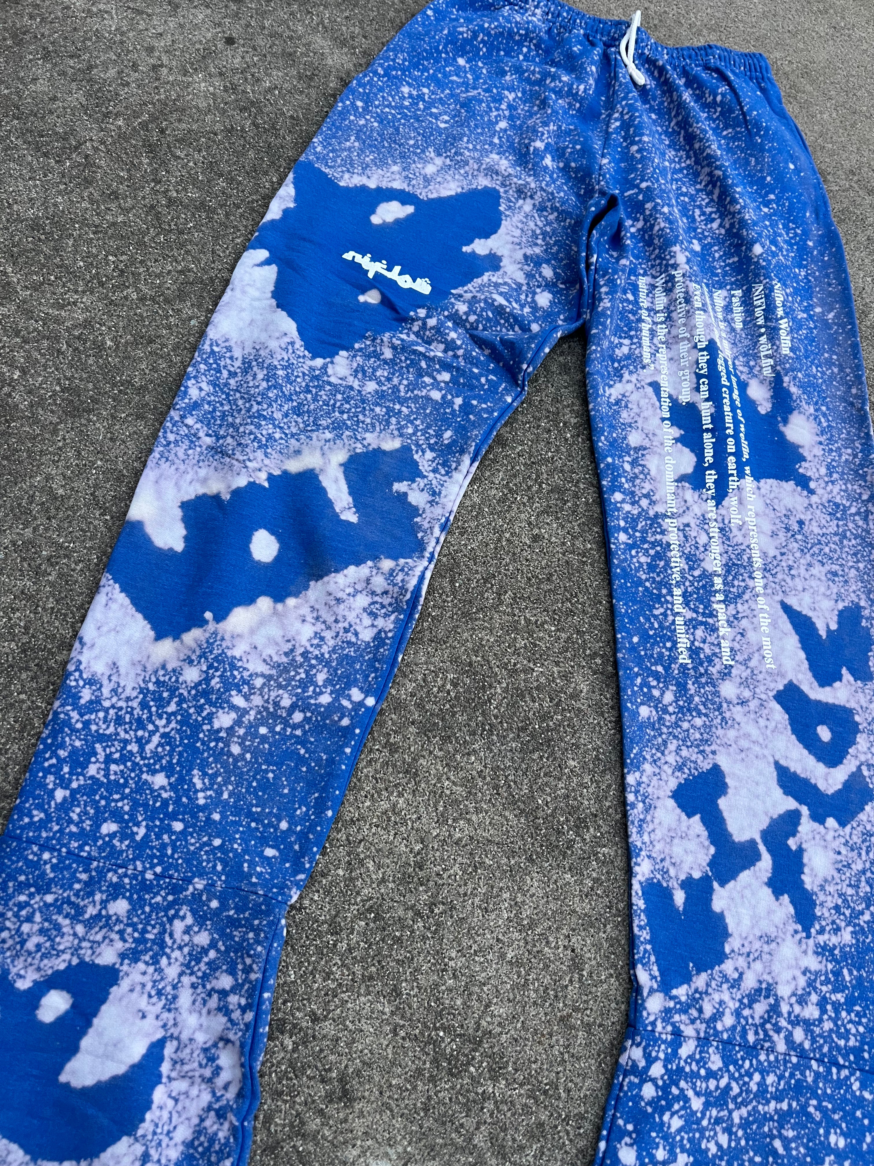 Blue "Stacked"Sweat Pants (M)